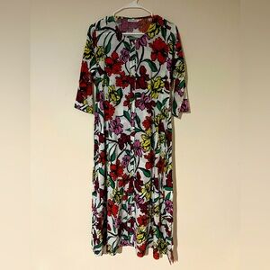 Roller Rabbit long dress, or cover up, Floral print, size small, sheet material
